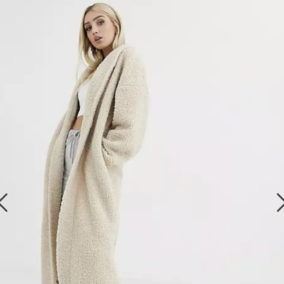 ASOS SHERPA LOUNGE ROBE DUSTER - Picture 3 of 4